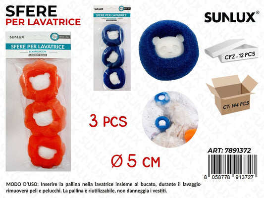 Sfere Lavatrice Levapelucchi 3PCS D.5CM