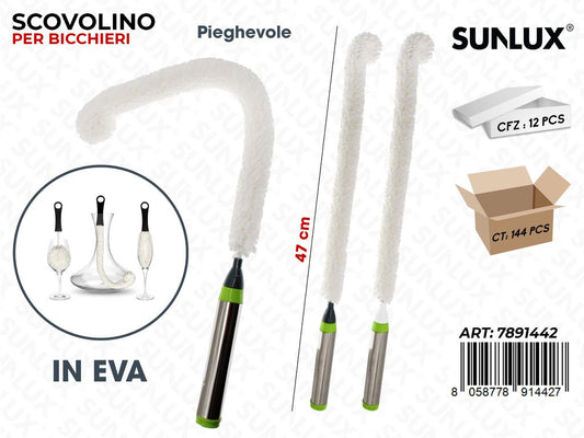 Sunlux Scovolino per Bicchieri Pieghevole 47CM