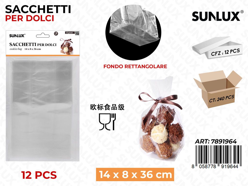SACCHETTO PER DOLCI 12PCS 14*8*36CM