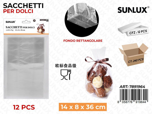 SACCHETTO PER DOLCI 12PCS 14*8*36CM