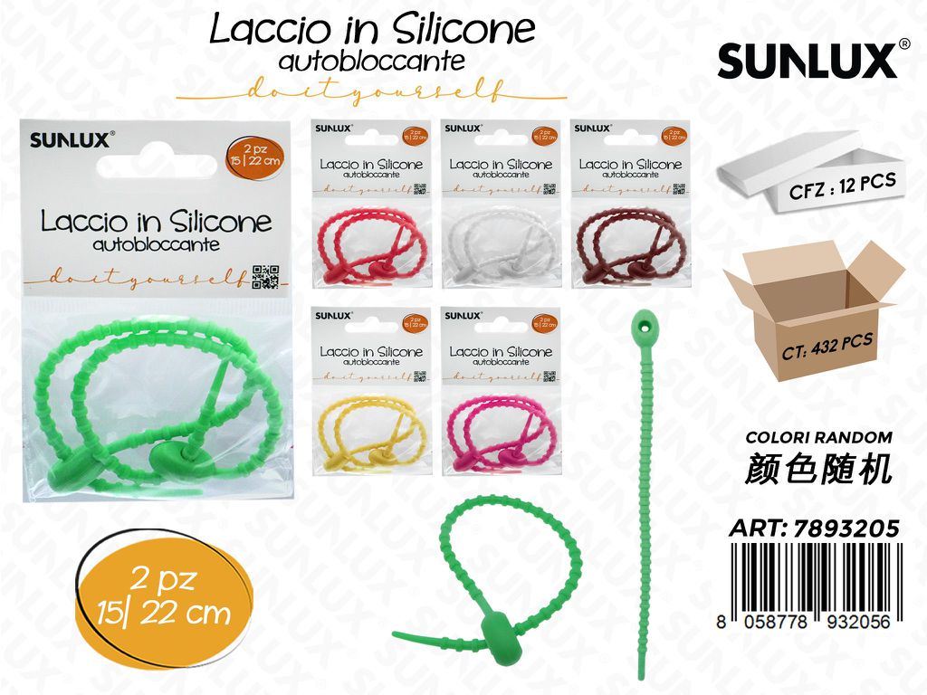 Sunlux Laccio Autoblocc. Silicone 2PCS 15-22CM