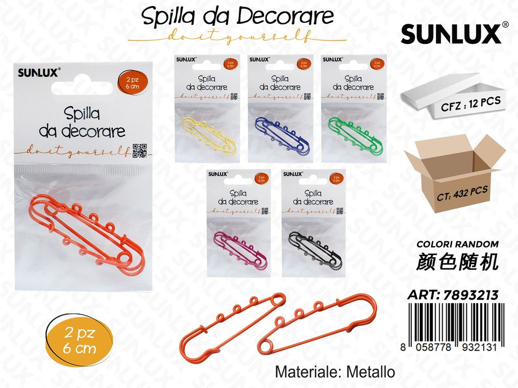 Sunlux Spilla da Dec. Metallo 2PCS 6CM