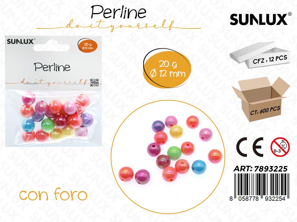 PERLINE FORATE IRID. 20G D.12MM