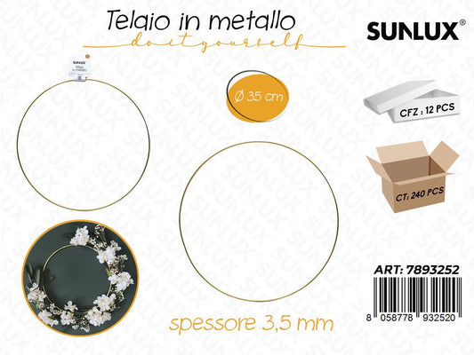Sunlux Telaio Cerchio in Metallo 35CM*3.5MM
