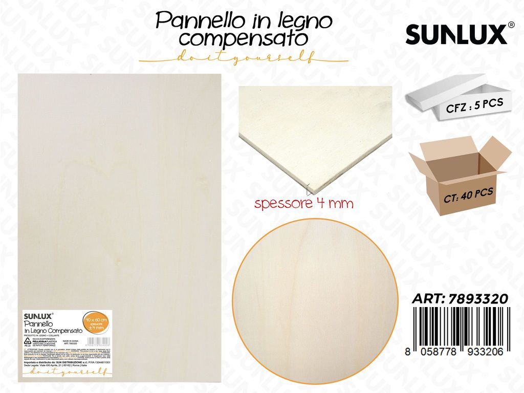 Pannello in Legno Compensato 40*60CM