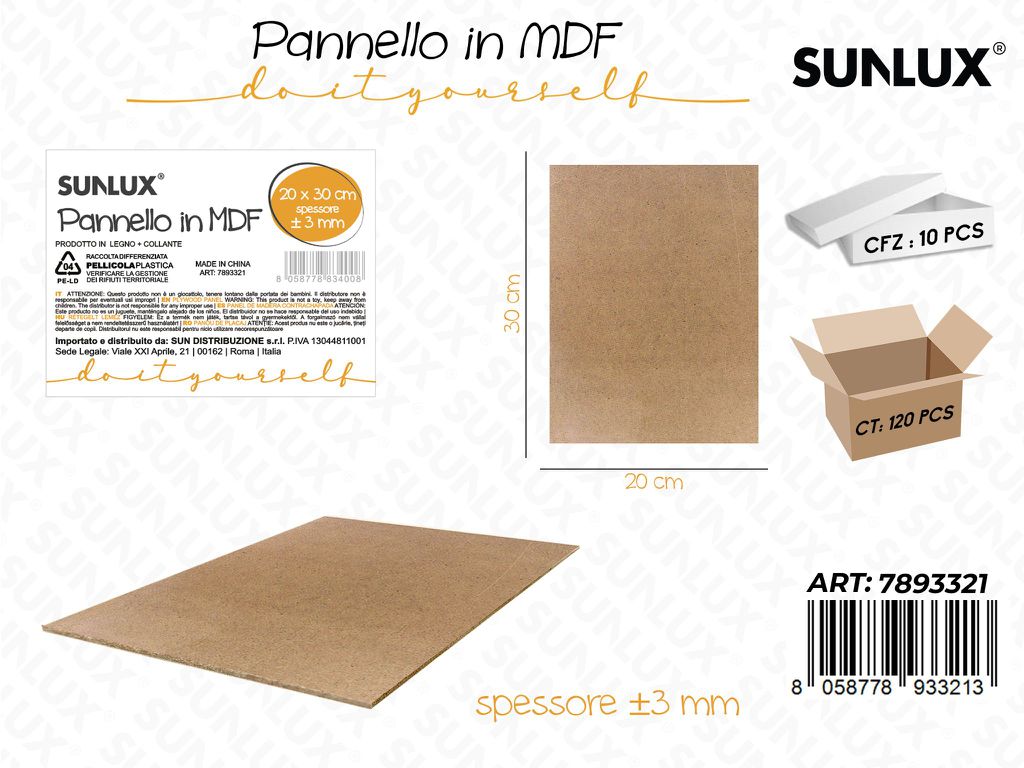 Pannello in Mdf 20*30CM