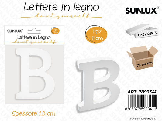 Lettera B in Legno 11*1.3CM