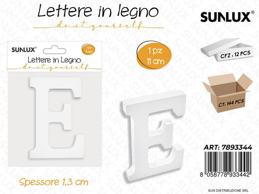 Lettera e in Legno 11*1.3CM