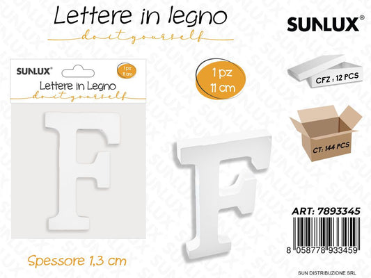 Lettera F in Legno 11*1.3CM
