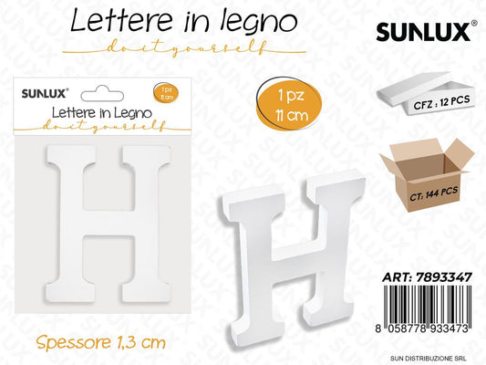Lettera H in Legno 11*1.3CM