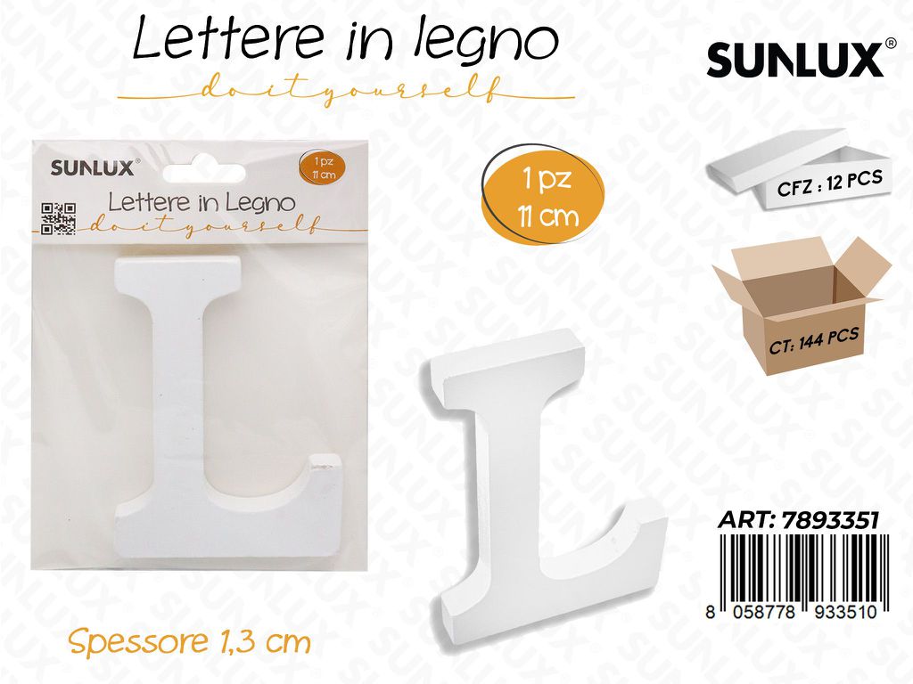 Lettera L in Legno 11*1.3CM