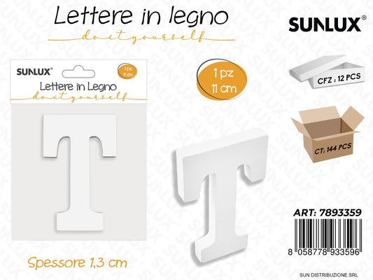 Lettera T in Legno 11*1.3CM