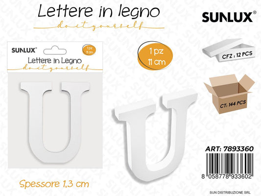 Lettera U in Legno 11*1.3CM