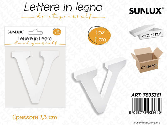 Lettera V in Legno 11*1.3CM