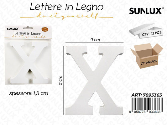 Lettera X in Legno 11*1.3CM