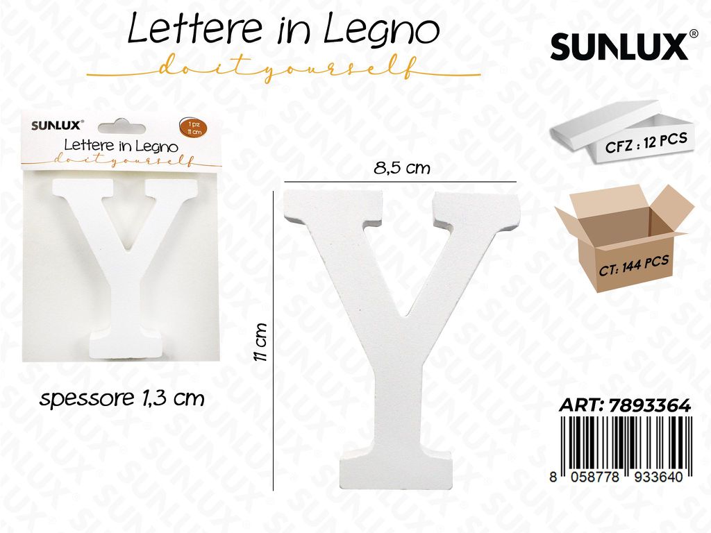 Lettera Y in Legno 11*1.3CM