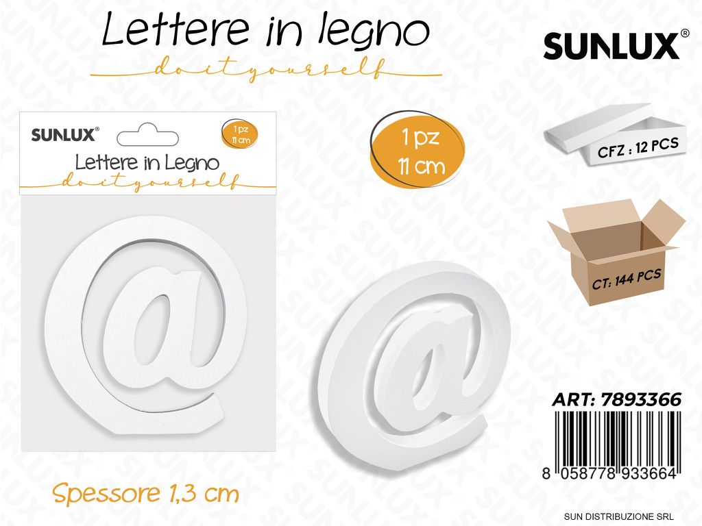 Lettera @ in Legno 11*1.3CM