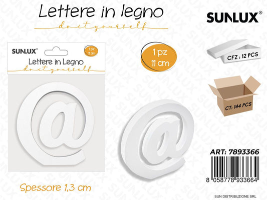 Lettera @ in Legno 11*1.3CM