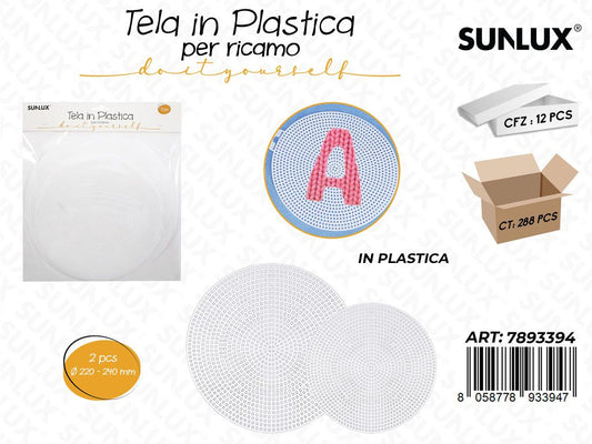 Sunlux Tela in Plast. per Ricamo 220-240MM 2PCS