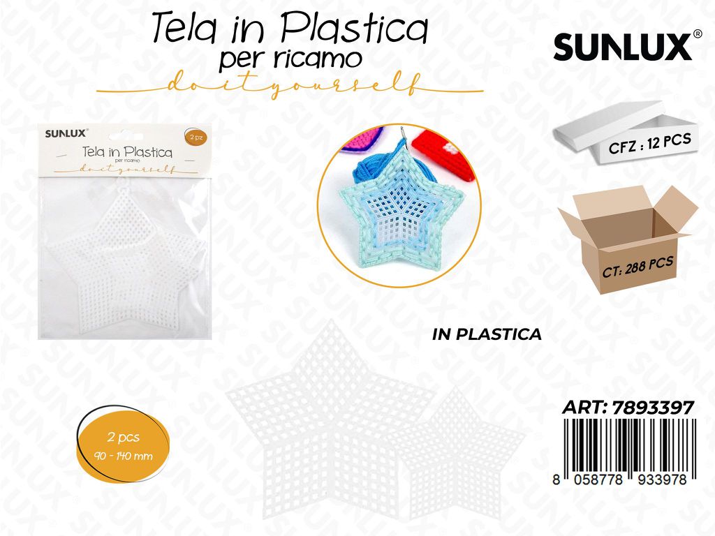 Sunlux Tela in Plast. per RICAMO90-140MM 2PCS