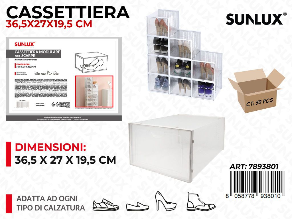 Sunlux Cassettiera per Scarpe 36.5*27*19.5CM