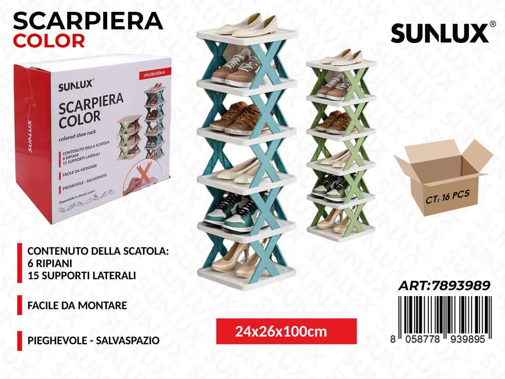 Sunlux Scarpiera Color 6Piani Ass. 24*26*100Cm
