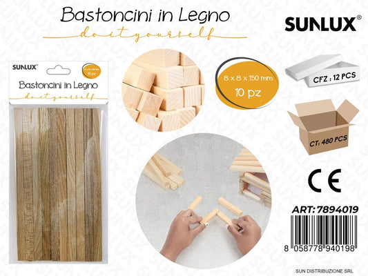 Bastoncini in Legno 10PCS 8*8*150MM