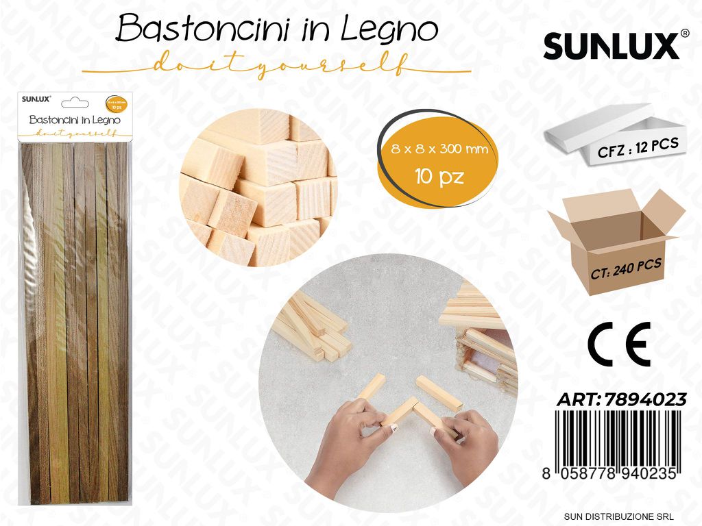 Bastoncini in Legno 10PCS 8*8*300MM