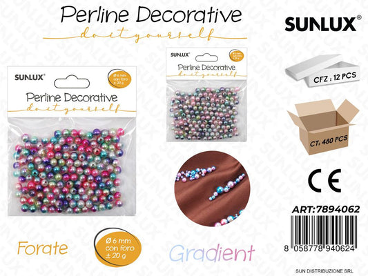 Perline Dec. Forate Gradient D.6MM 20G