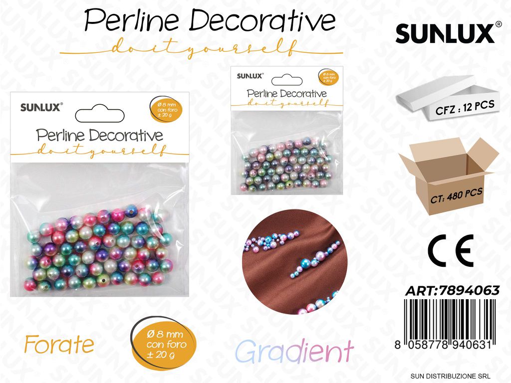 Perline Dec. Forate Gradient D.8MM 20G