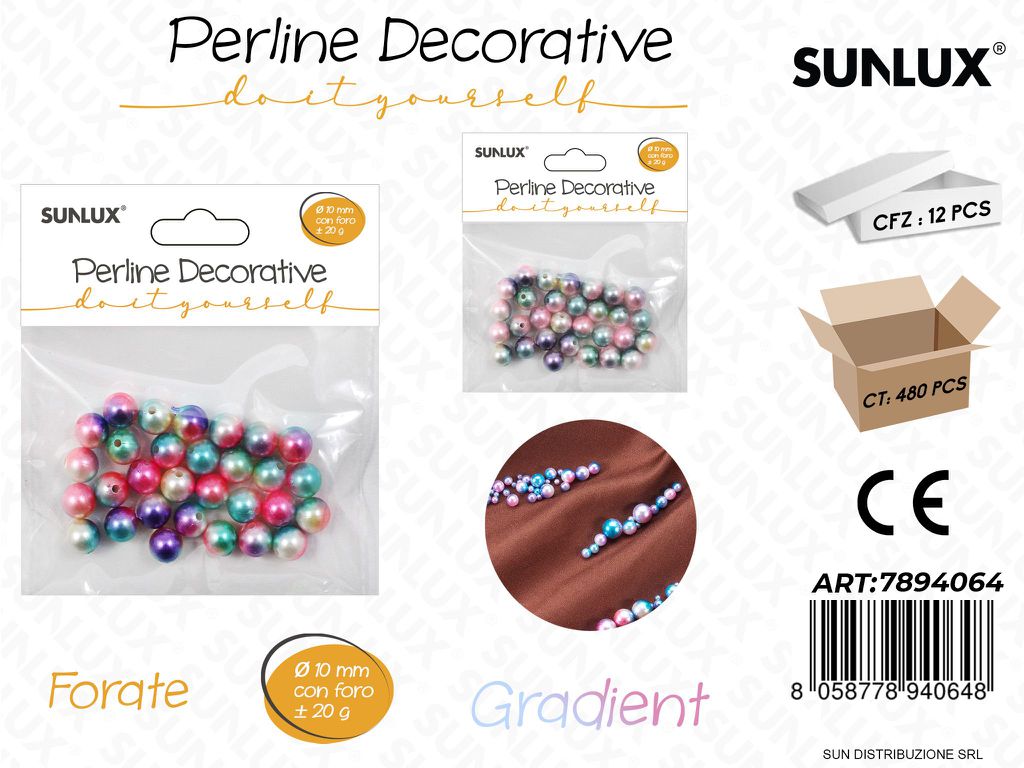 Perline Dec. Forate Gradient D.10MM 20G