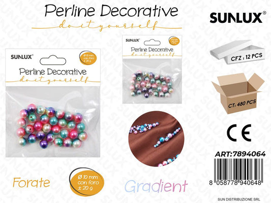 Perline Dec. Forate Gradient D.10MM 20G
