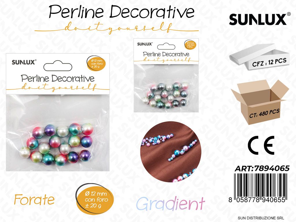 Perline Dec. Forate Gradient D.12MM 20G