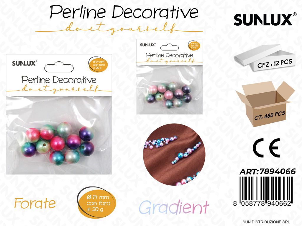 Perline Dec. Forate Gradient D.14MM 20G