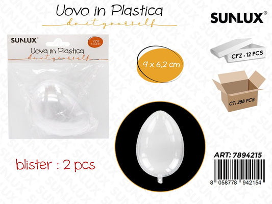Uovo in Plastica 2PCS 9*6.2CM