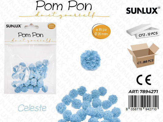 Pompon Celeste D.20MM -18PCS
