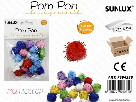 Pompon Multicolor D.20MM-25PCS