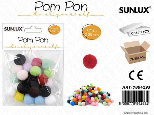 Pom Pon Colori Ass. 25PCS D.20MM