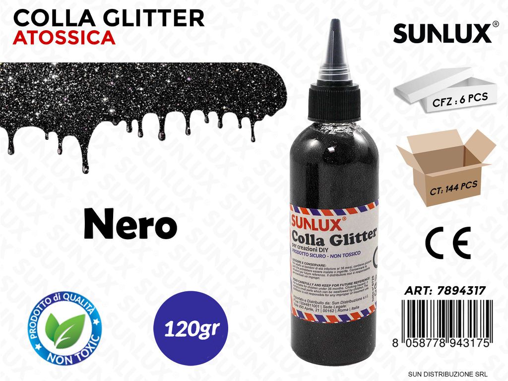 Colla Glitter Nero 120GR