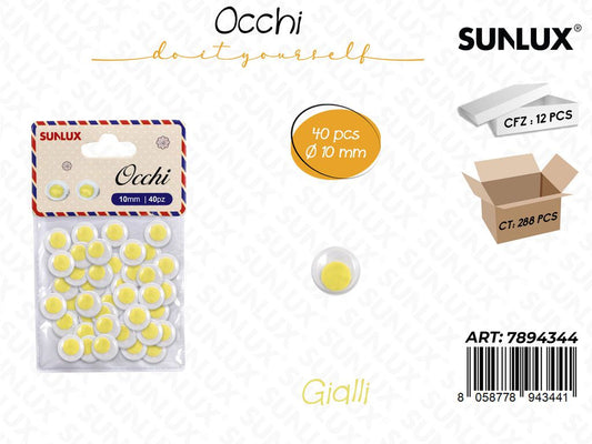 Occhi Dec. Giallo 40PCS D.10MM