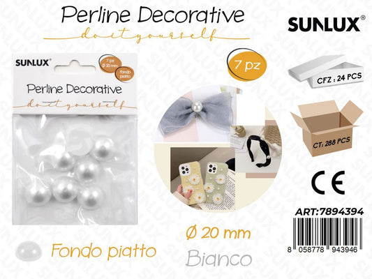 Perline Dec. Diy Bianco D. 20MM 7PCS