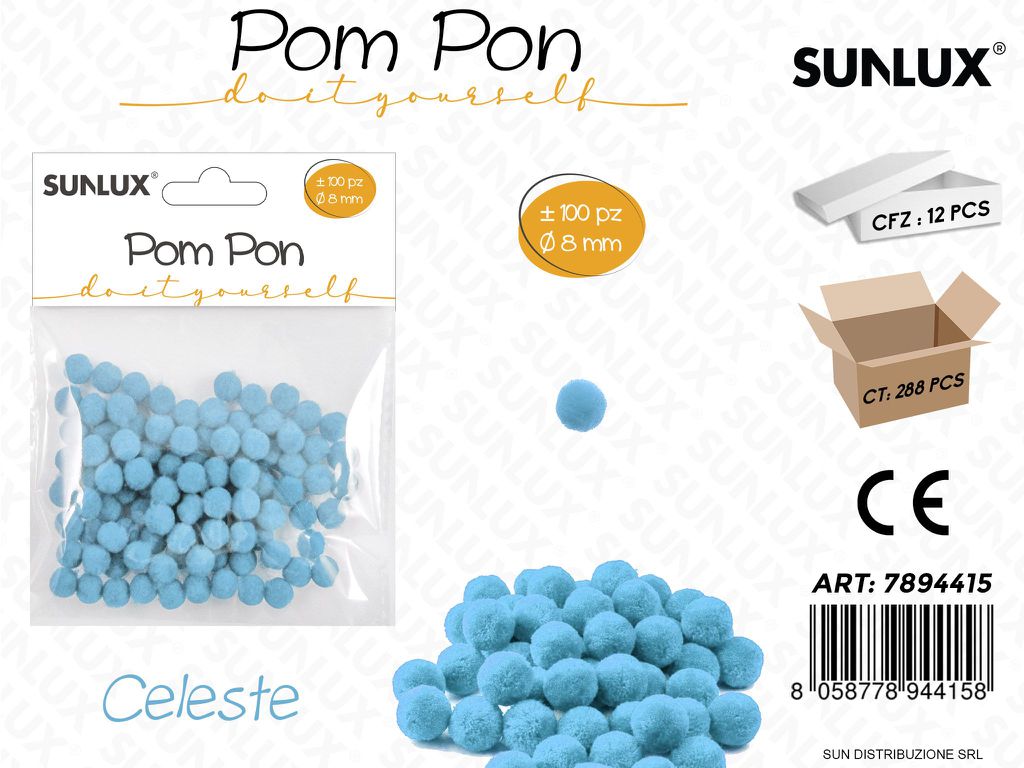 Pom Pon Celeste D.8MM 100PCS