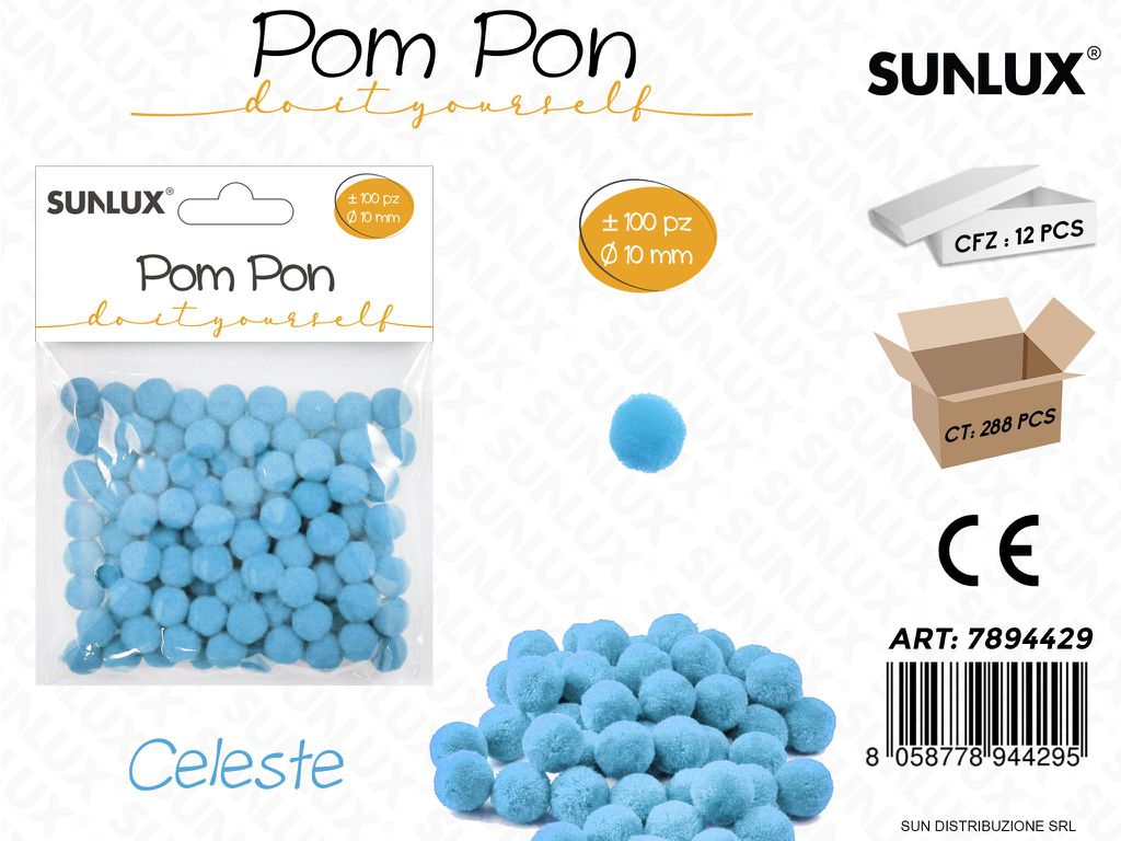 Pom Pon Celeste 100PCS D.10MM