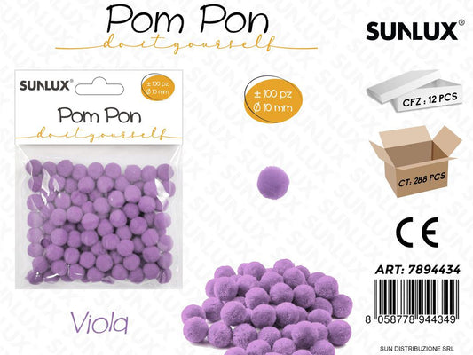 Pom Pon Viola D.10MM 100PCS