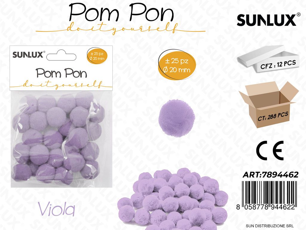 Pom Pon Viola D.20MM 25PCS