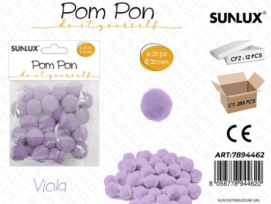 Pom Pon Viola D.20MM 25PCS