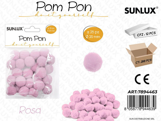 Pom Pon Rosa D.20MM 25PCS
