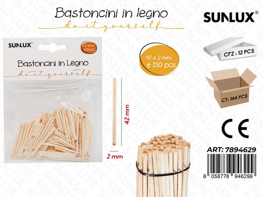 Bastoncini in Legno 130PCS 2*42MM / Pz da 12