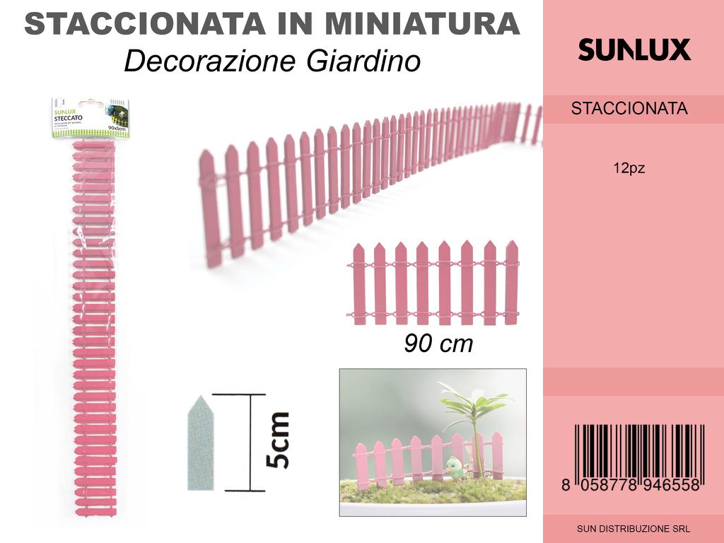 Dec. Steccato 90*5CM Rosa / Pz da 12