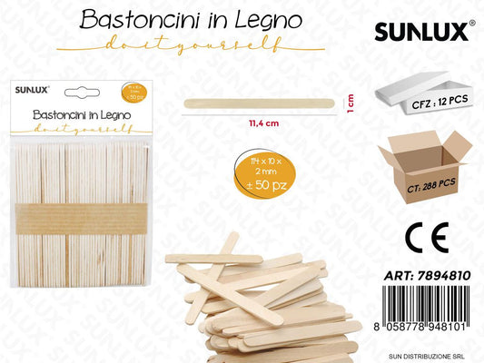 Bastoncini in Legno 50PCS 10*114*2MM